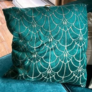 20x20 velvet feather-filled sofa pillows